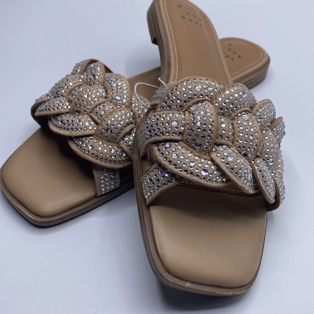 Maggie Rhinestone Slide Sandals - A New Day Silver - Picture 4 of 5